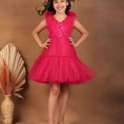Girls Embellished Fit & Flare Dress-image-66