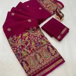 peachmode Women Kashmiri Printed Cotton Blend Saree          -picture-47