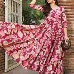 gulmohar jaipur Women Floral Print No Darts Angrakha Kurta-picture-25