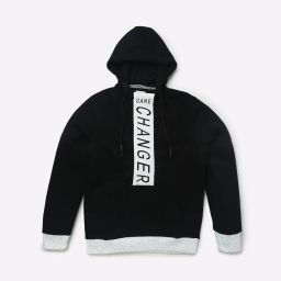 yb dnmx Typographic Print Hoodie with Kangaroo Pocket image 1