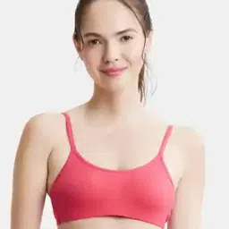 SS12 Wirefree Non-Padded Super Combed Cotton Elastane Stretch Full Coverage Beginners Bra with Adjustable Straps-image-6