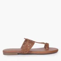 Women Toe-Ring Flat Sandals with Cutout Accent-48