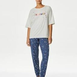 Printed Mid-Rise Joggers & T-Shirt-image-56