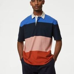 marks & spencer Men Striped Oversized Fit Rugby Polo T-Shirt-picture-37