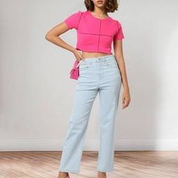 Women Lightly Washed Wide-Leg Jeans-image-44