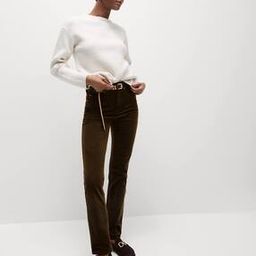 Women Cord Lightly Washed Straight Jeans-image-25