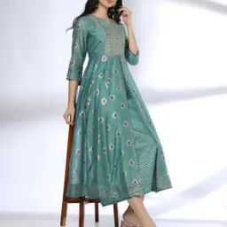 Women Floral Print Layered Fit & Flare Dress-image-54