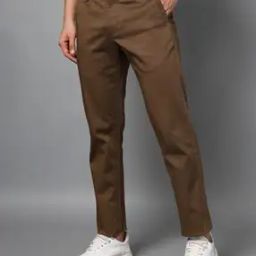 Men Slim Fit Flat-Front Trousers-image-96
