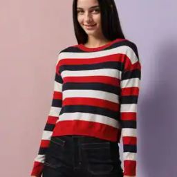 Striped Round-Neck Pullover-image-42