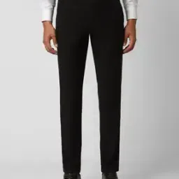 Men Slim Fit Flat-Front Trousers-image-86