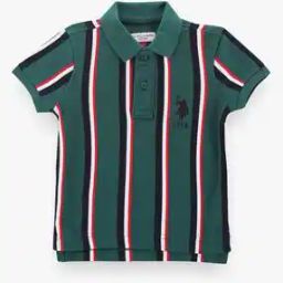 Boys Striped Regular Fit Polo T-Shirt-12