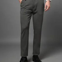 Men Slim Fit Flat-Front Trousers-picture-31