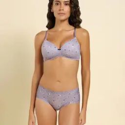 Women Floral Print Non-Wired Lightly Padded T-Shirt Bra-42