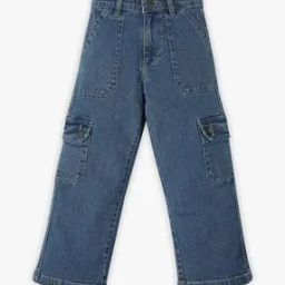 Girls Straight Fit Cargo Denim Jeans-image-32