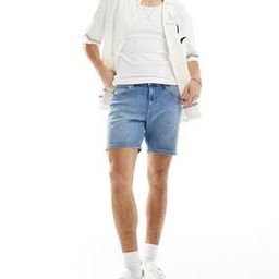 Men Lightly Washed Slim Fit Denim Shorts-picture-20