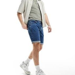 Men Mid-Rise Slim Fit Stretch Denim Shorts-image-61