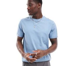 Men Regular Fit Crew-Neck Cotton T-Shirt with Roll-Up Sleeves-image-4