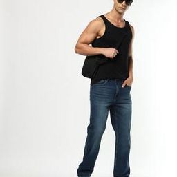 Men Mid-Wash Bootcut Jeans-image-79
