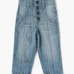 Girls Striped Relaxed Fit Jeans-image-84