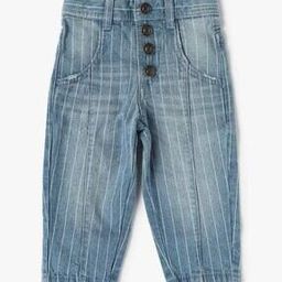 Girls Striped Lightly Washed Regular Fit Jeans-picture-17