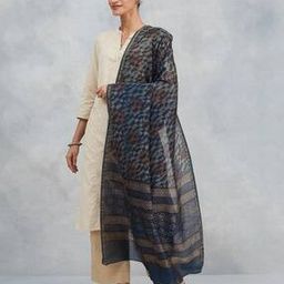 fabindia Women Printed Dupatta with Contrast Border-picture-27