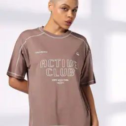 Women Typographic Print Crew-Neck T-Shirt-image-65