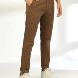 Men Tapered Fit Flat-Front Chinos-image-77