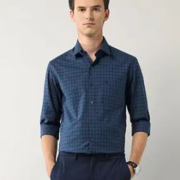 Men Checked Slim Fit Shirt with Patch Pocket-image-90