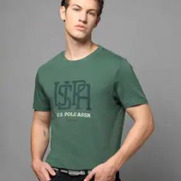 Men Brand Print Slim Fit Crew-Neck T-Shirt-image-44