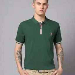 Men Slim Fit Polo T-Shirt with Contrast Tipping-image-34
