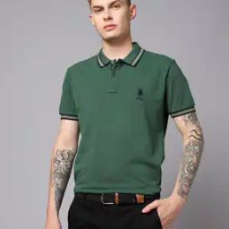 Men Slim Fit Polo T-Shirt with Contrast Tipping-image-80