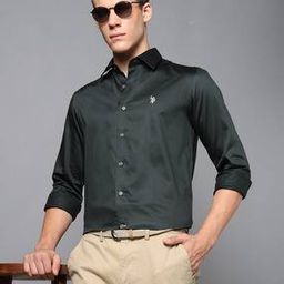 u.s. polo assn. Men Cotton Satin Tailored Fit Shirt-picture-0