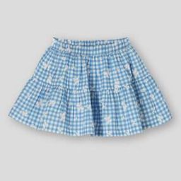 Butterfly & Check Printed Skirt-image-26