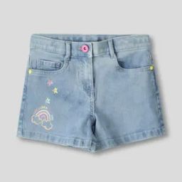 Girls Washed Regular Fit Shorts-image-88