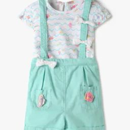 Placement Applique Regular Fit Dungaree & T-Shirt Set-image-28