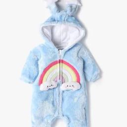 Girls Embroidered Fur Hooded Romper-image-27