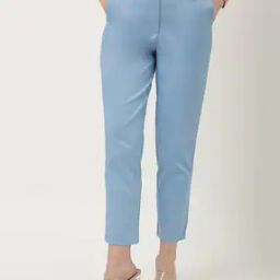 Cotton Mix Slim Fit Cropped Trousers-image-24