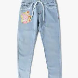 Girls Graphic Print Regular Fit Jeans-image-1