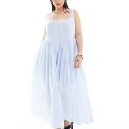Curve Voile Picnic Midi Sun Dress-image-55