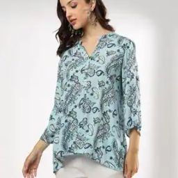 Women Paisley Print A-Line Kurti-image-100