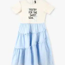 rio girls Girls Typographic Print Round-Neck Tiered Dress-picture-17