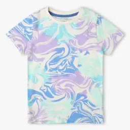 Marble Print Pure Cotton T-Shirt-image-7