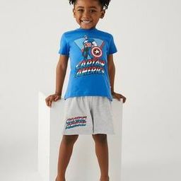 Captain America Print T-Shirt & Shorts-image-6