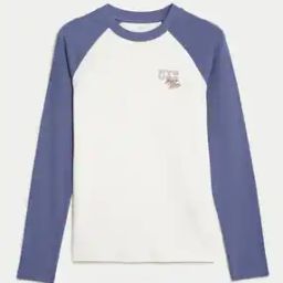 Girls Relaxed Fit Crew-Neck Top with Slogan Print-image-58