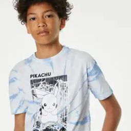 Boys Pokemon Print Relaxed Fit Round-Neck Cotton T-Shirt-image-29