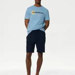 Men Graphic Print Lounge T-Shirt & Shorts Set-picture-53