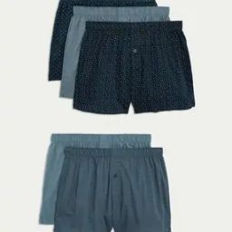 marks & spencer Men Pack of 5 Pure Cotton Foulard Woven Boxers-picture-36