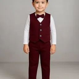 ninas Boys Shirt with Pants & Waistcoat Suit Set-picture-8