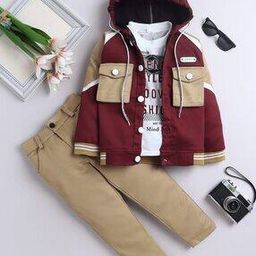 fourfolds Boys Colourblock Hooded Set-picture-47