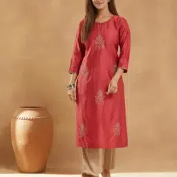 fabindia Women Embroidered Straight Kurta Set -picture-8